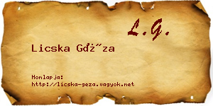 Licska Géza névjegykártya